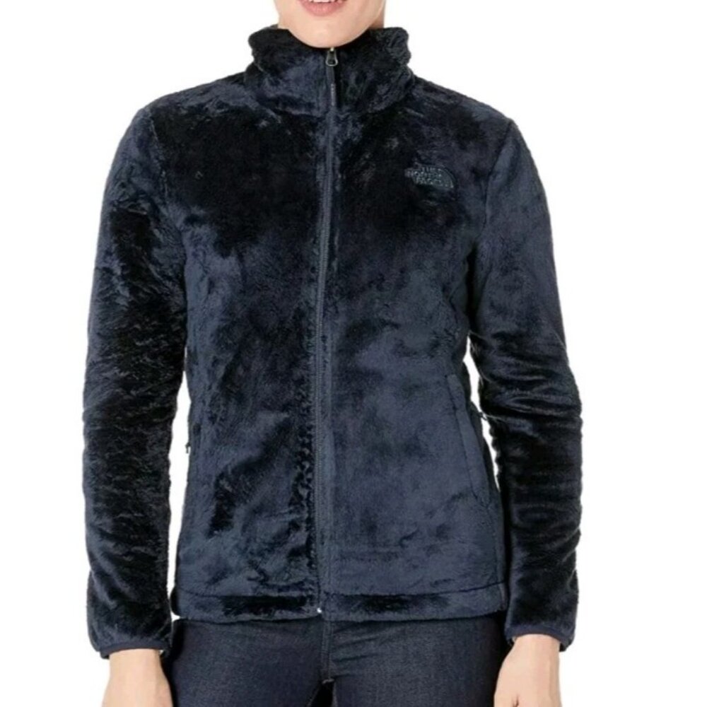 The North Face Jacket Women Size XS Blsck Fleece Pockets Logo Full Zip